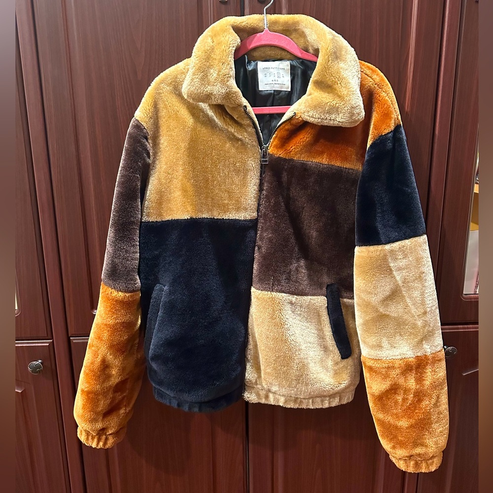 Faux Fur Colorblock Jacket